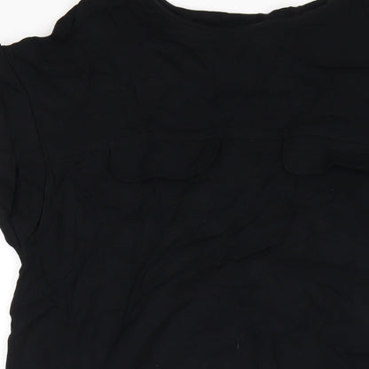 Next Womens Black Viscose A-Line Size 12 Round Neck Pullover