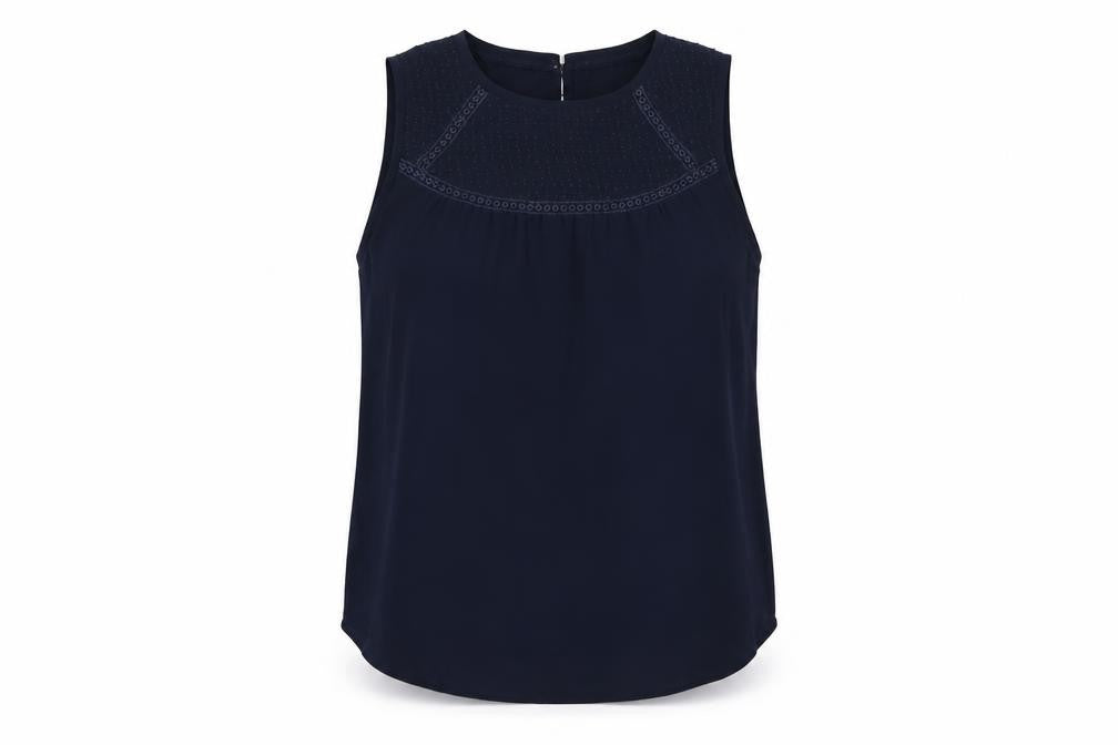 LOFT Womens Blue Polyester Basic Tank Size XS Round Neck