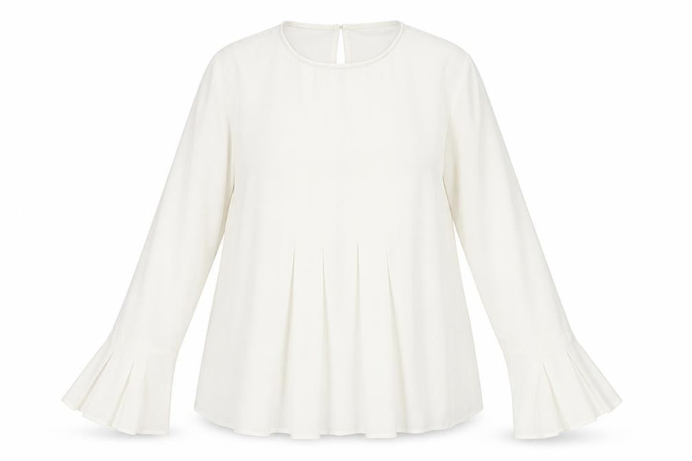 Warehouse Womens White Polyester Basic Blouse Size 16 Round Neck
