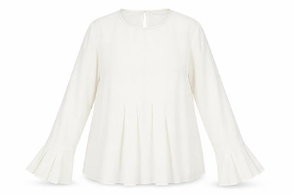 Warehouse Womens White Polyester Basic Blouse Size 16 Round Neck