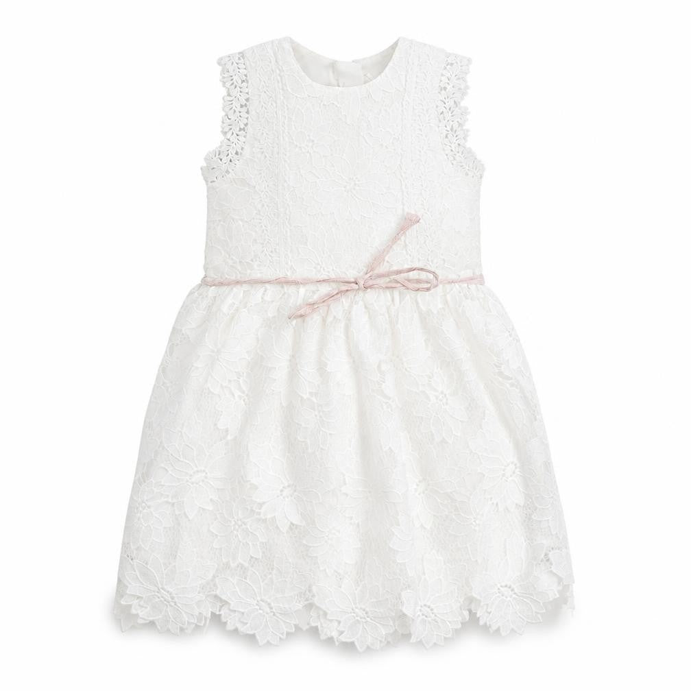 NEXT Girls White Polyester A-Line Size 5 Years Off the Shoulder Zip