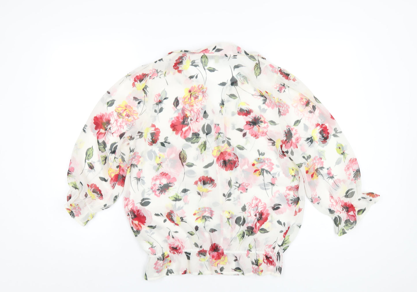 NEXT Womens Multicoloured Floral Polyester Basic Blouse Size 10 V-Neck