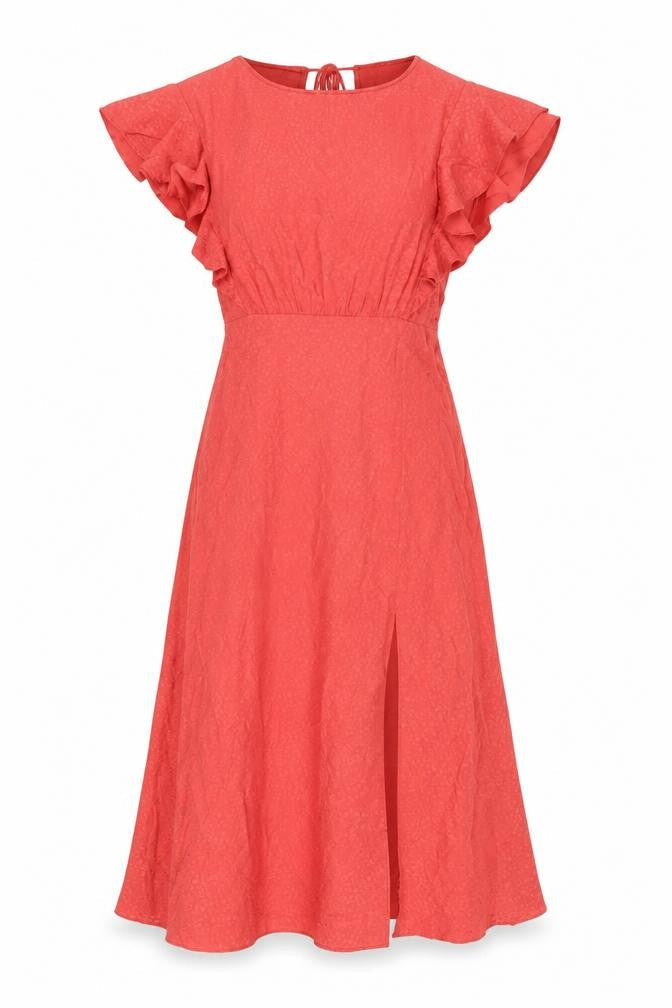 Mango Womens Orange Viscose A-Line Size XS Round Neck Zip