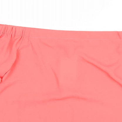 Dorothy Perkins Womens Pink Polyester Basic T-Shirt Size 8 Off the Shoulder