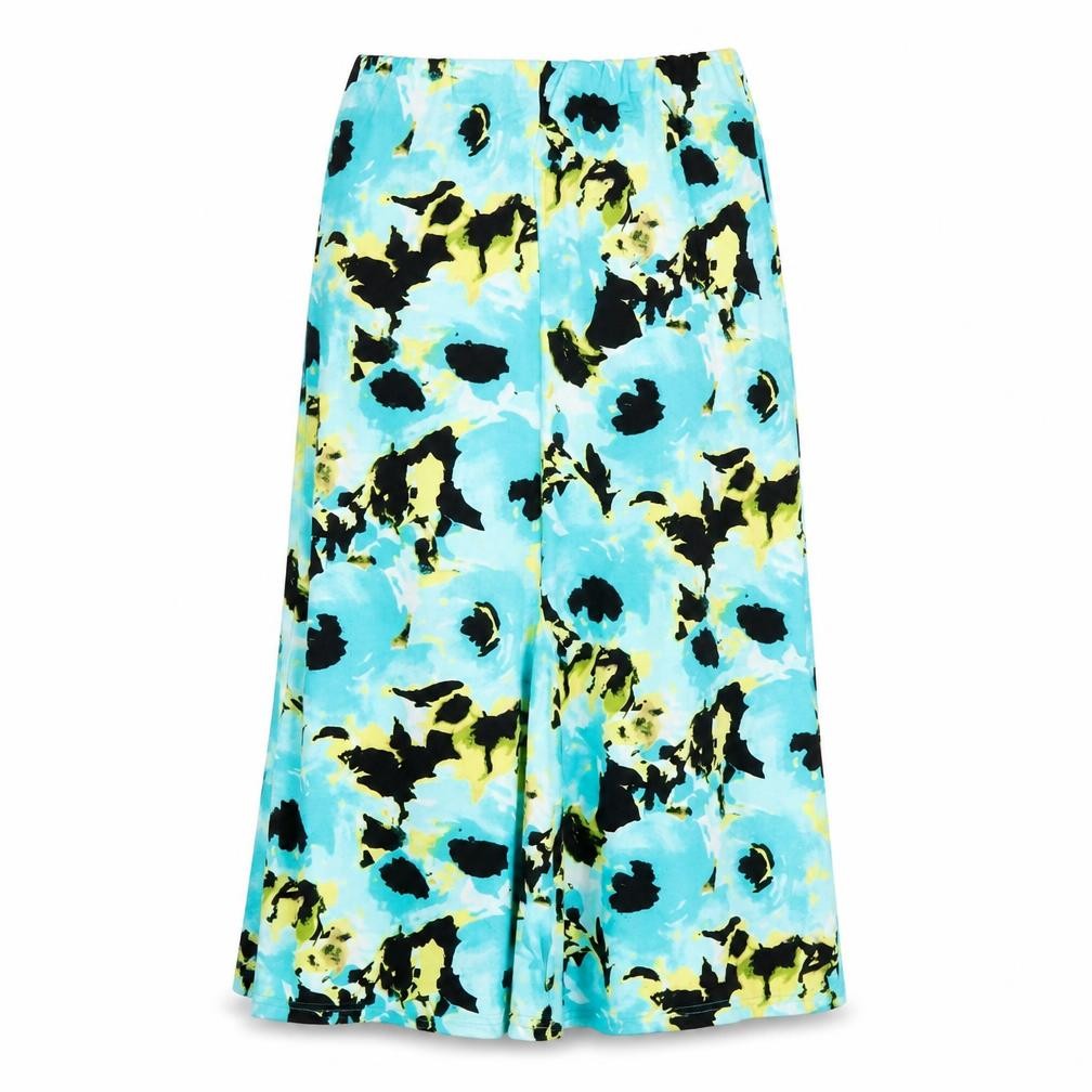 Joanna Hope Womens Blue Geometric Polyester A-Line Skirt Size 16
