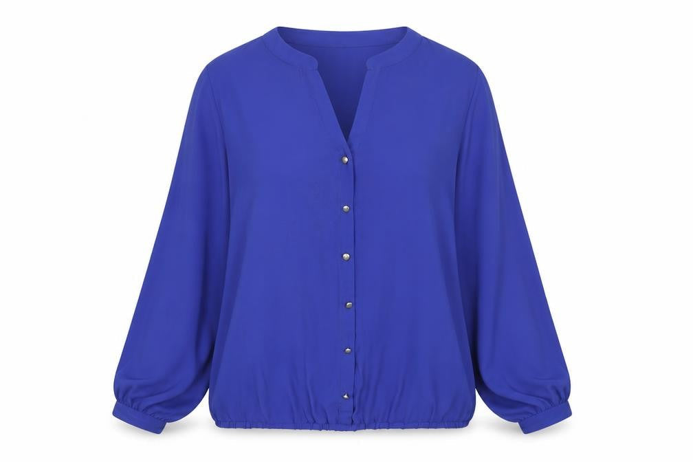 Wallis Womens Blue Polyester Basic T-Shirt Size L V-Neck