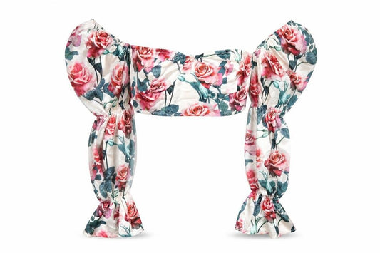 PRETTYLITTLETHING Womens Multicoloured Floral Polyester Cropped T-Shirt Size 4 Sweetheart