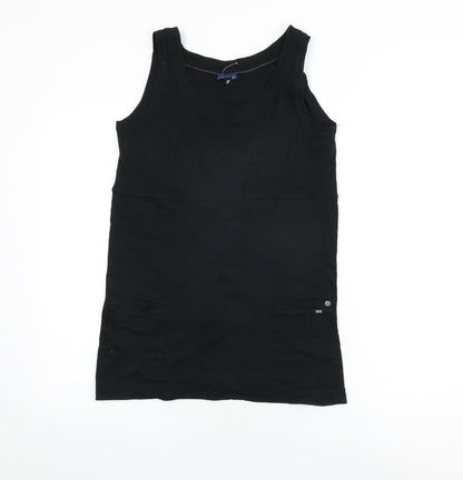 Additional front view of Cecil women’s black cotton basic tank, size L, round neck