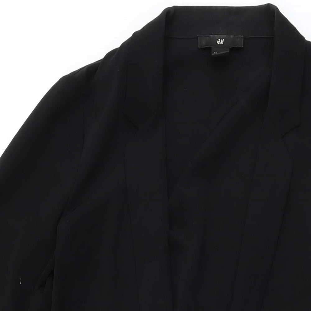H&M Womens Black Jacket Size 12 Button - Split Hem