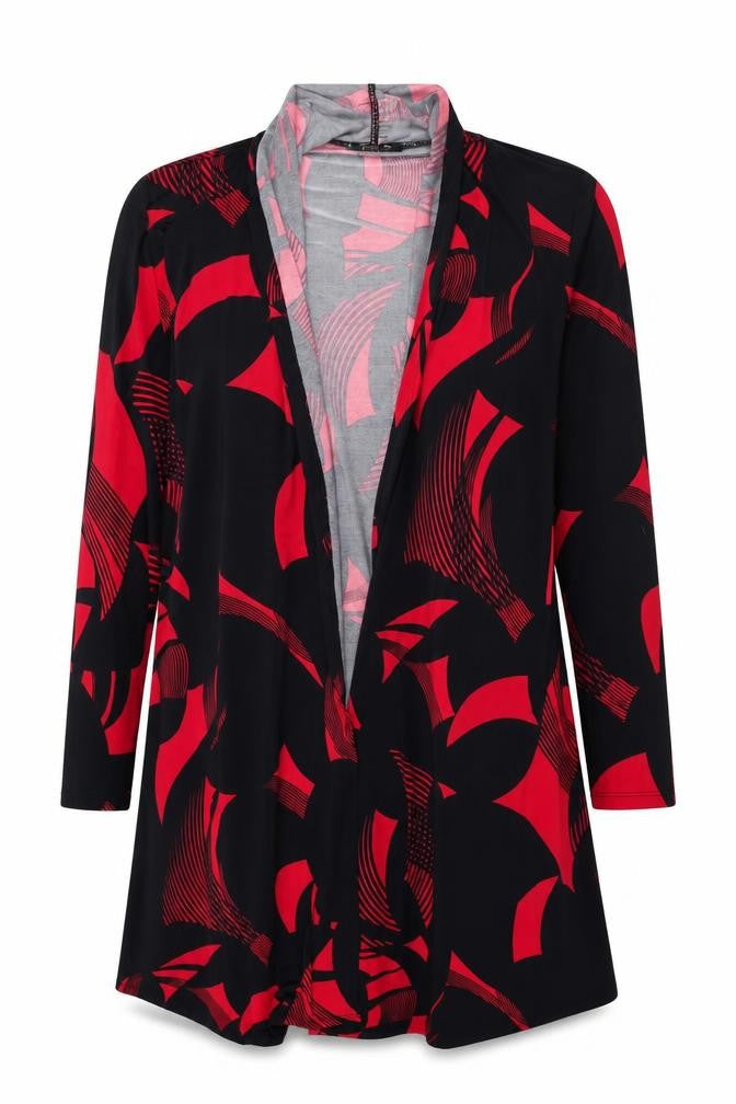 Gold Womens Black Geometric Jacket Size 14