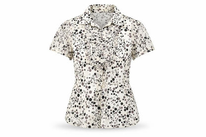 Debenhams Womens Ivory Polka Dot Polyester Basic Button-Up Size 14 Collared
