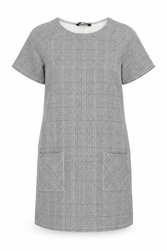 New Look Womens Grey Houndstooth Polyester Shift Size 12 Round Neck Pullover