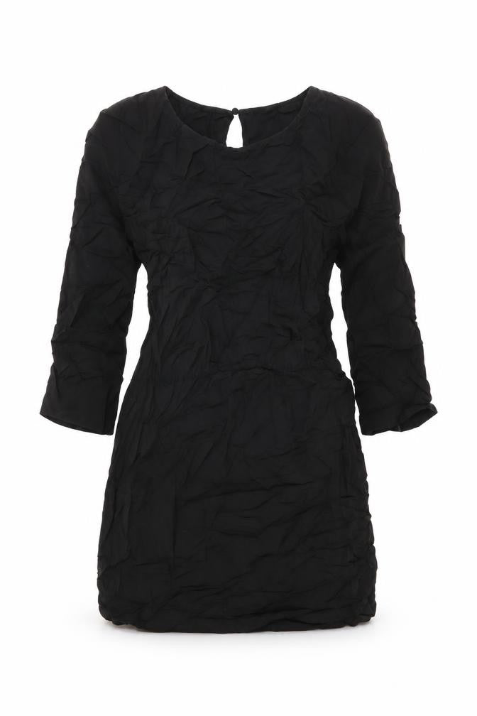 H&M Womens Black Viscose Mini Size 8 Round Neck Button