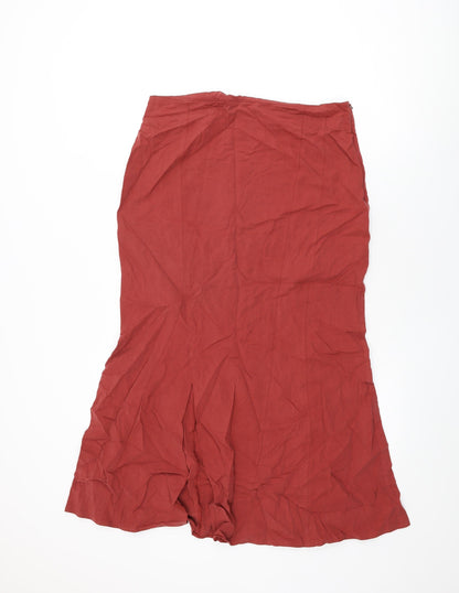 Additional front view of Principles women’s red lyocell flare skirt, size UK 12, zip