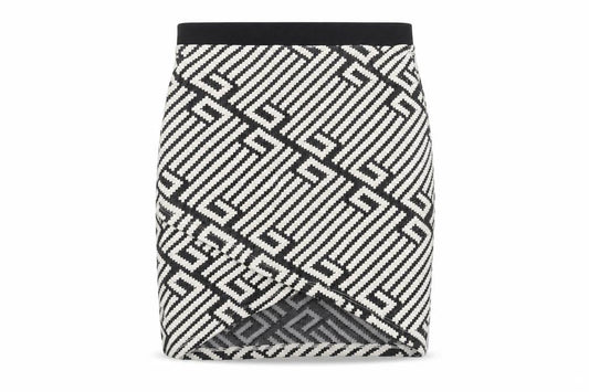 Stradivarius Womens White Geometric Polyester Mini Skirt Size M
