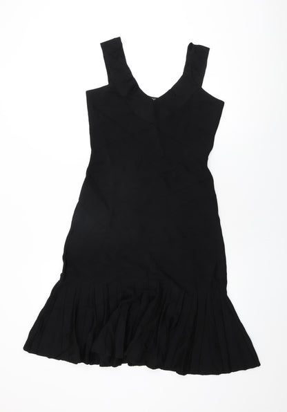 Next Womens Black Viscose Shift Size 10 V-Neck Pullover