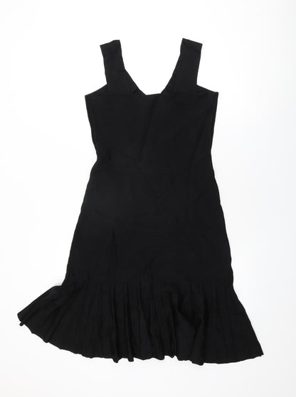 Next Womens Black Viscose Shift Size 10 V-Neck Pullover
