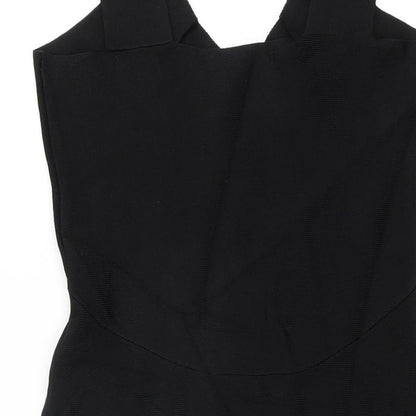 Next Womens Black Viscose Shift Size 10 V-Neck Pullover