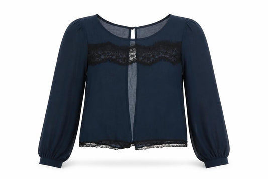 River Island Womens Blue Polyester Basic Blouse Size 10 Round Neck