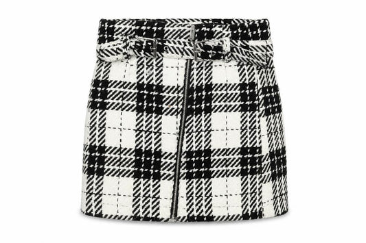 Zara Womens White Geometric Viscose Mini Skirt Size S Zip