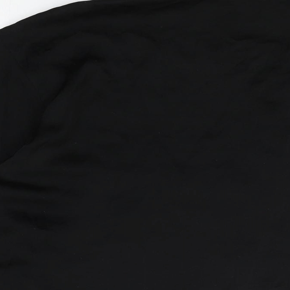 H&M Womens Black Polyester Basic Button-Up Size M Collared