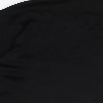 H&M Womens Black Polyester Basic Button-Up Size M Collared