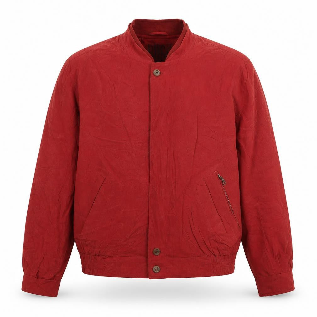 Bush Mens Red Bomber Jacket Coat Size L Zip