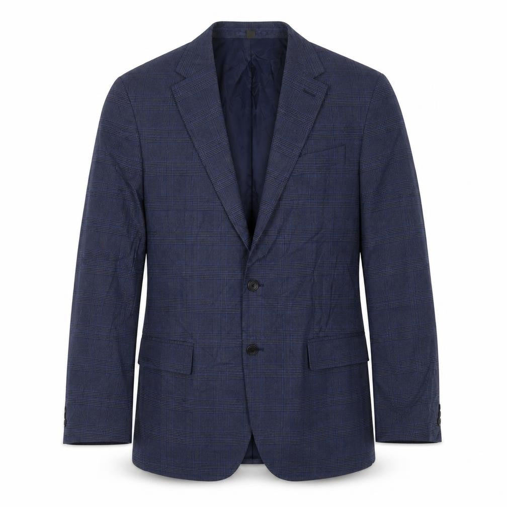 Marks & Spencer Mens Blue Check Wool Jacket Suit Jacket Size 44 Regular
