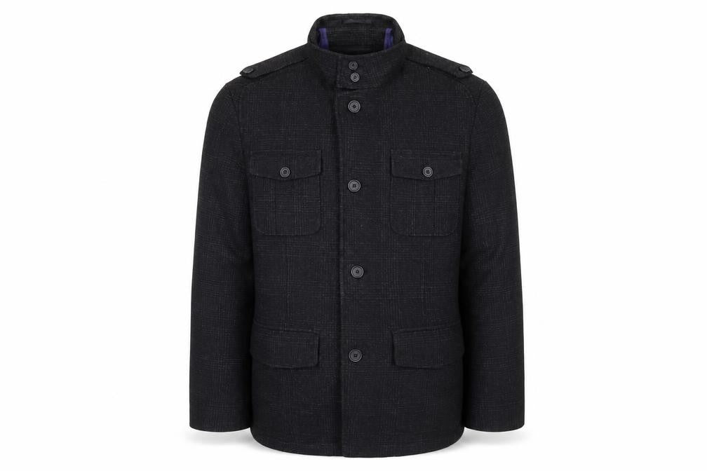 Marks & Spencer Mens Black Pea Coat Coat Size XL Button