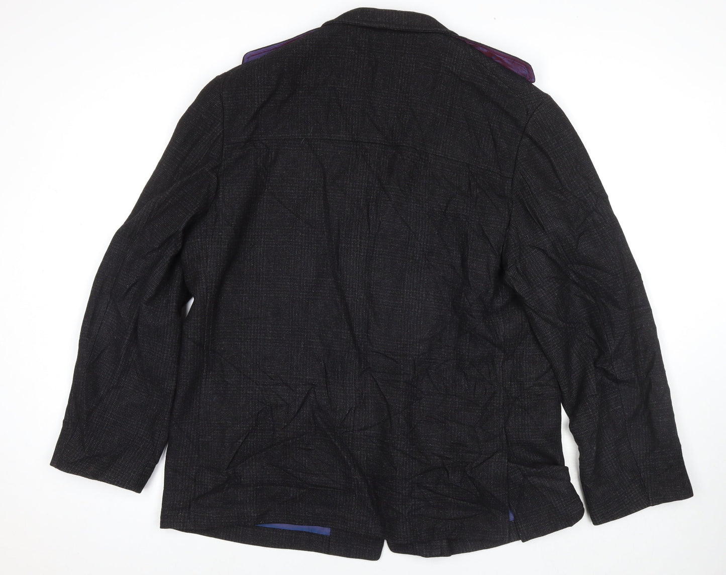 Marks and Spencer Mens Black Pea Coat Coat Size XL Button