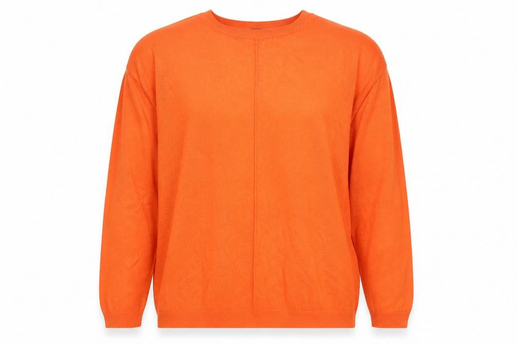 Marks & Spencer Womens Orange Round Neck Viscose Pullover Jumper Size L