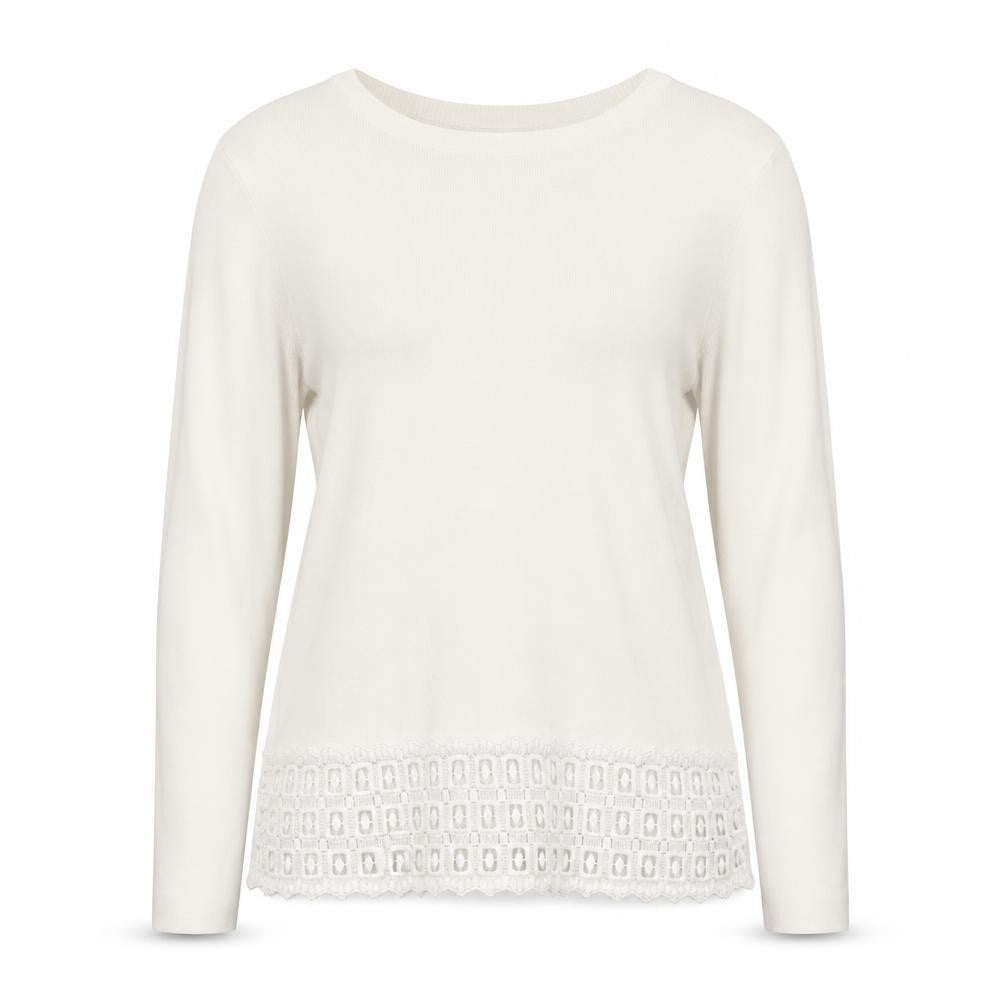 Dorothy Perkins Womens White Round Neck Viscose Pullover Jumper Size 14