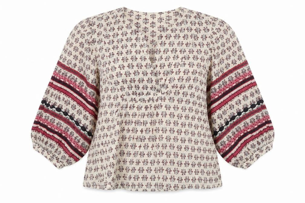 Per Una Womens Beige Animal Print Cotton Basic Blouse Size M Round Neck