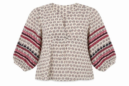 Per Una Womens Beige Animal Print Cotton Basic Blouse Size M Round Neck