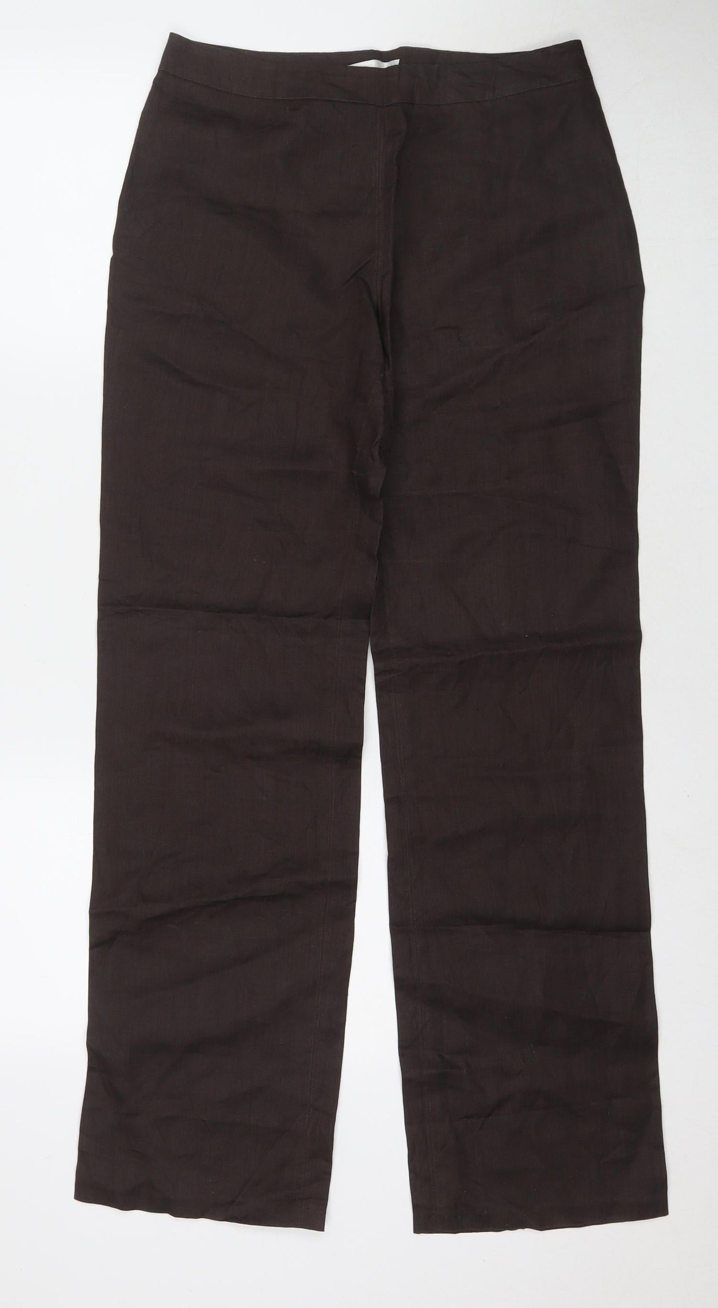 Promod Womens Brown Polyester Trousers Size 30 L30 in Regular Zip