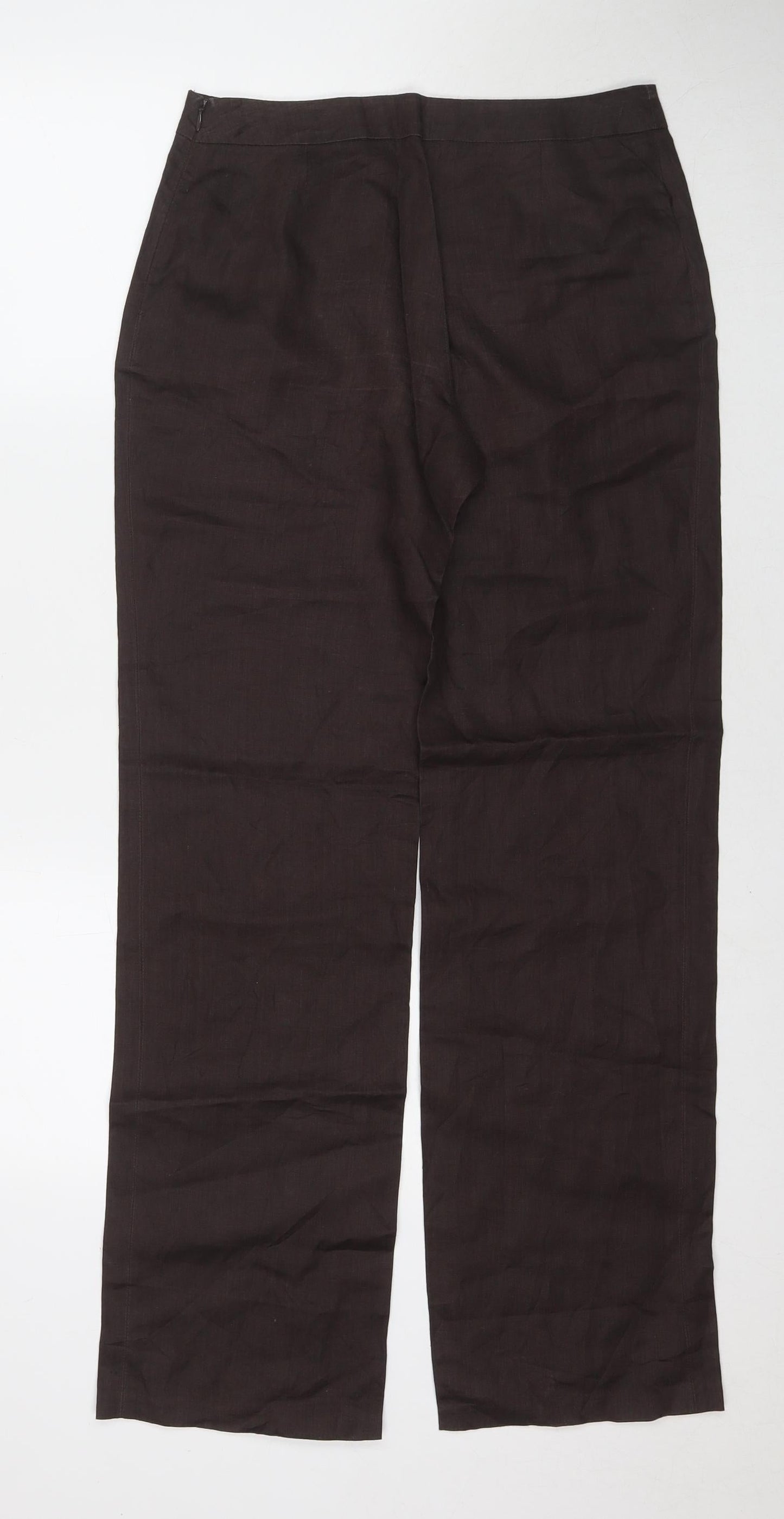 Promod Womens Brown Polyester Trousers Size 30 L30 in Regular Zip