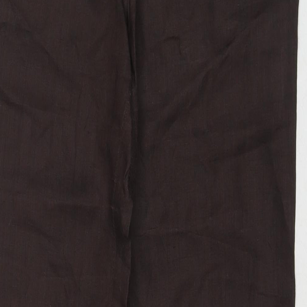 Promod Womens Brown Polyester Trousers Size 30 L30 in Regular Zip