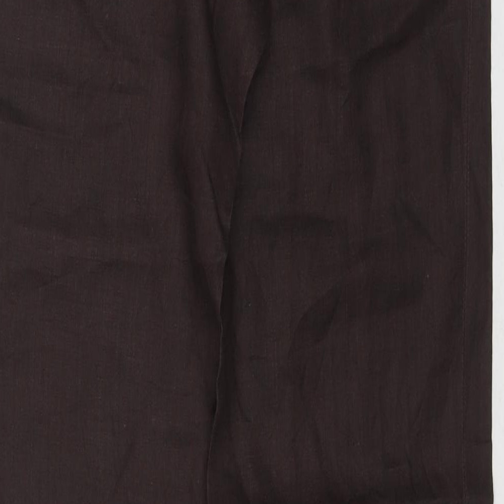 Promod Womens Brown Polyester Trousers Size 30 L30 in Regular Zip