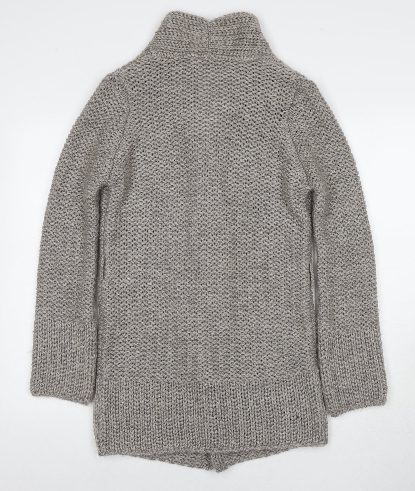 Pimkie Womens Grey V-Neck Acrylic Cardigan Jumper Size S