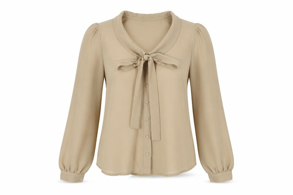 New Look Womens Brown Polyester Basic Button-Up Size 10 Round Neck