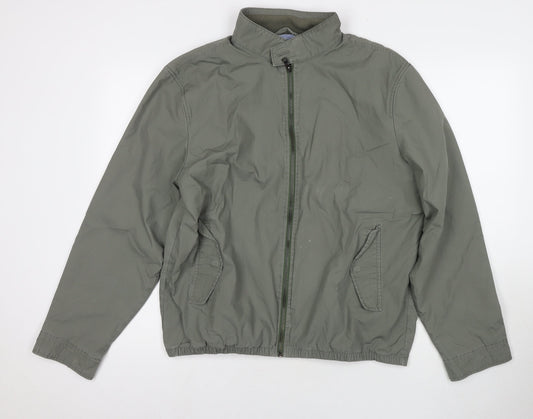 Marks and Spencer Mens Green Bomber Jacket Coat Size L Zip