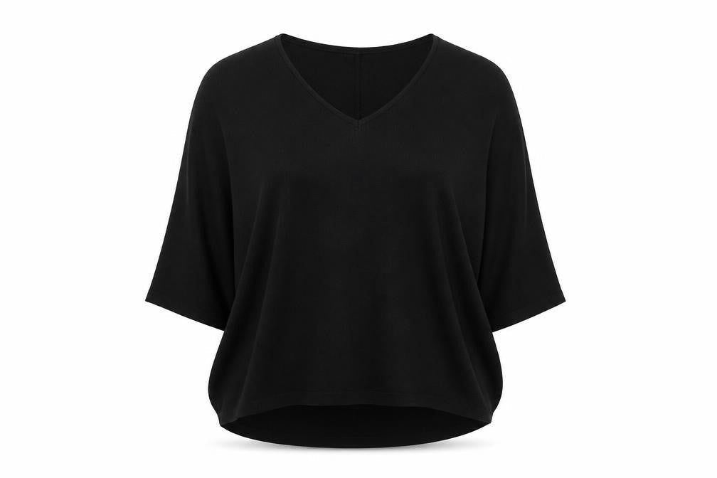 New Look Womens Black Round Neck Viscose Pullover Jumper Size M