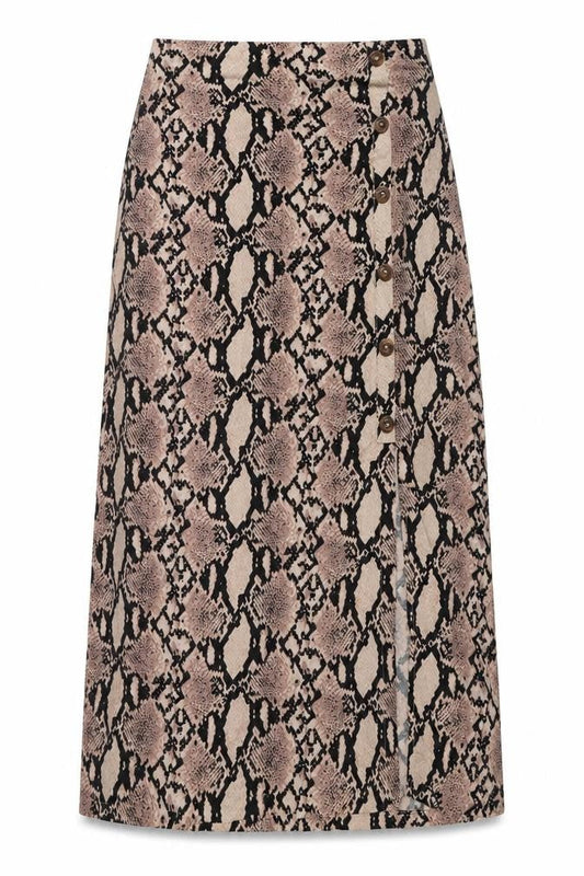 Red Herring Womens Beige Animal Print Viscose Maxi Skirt Size 8 Zip
