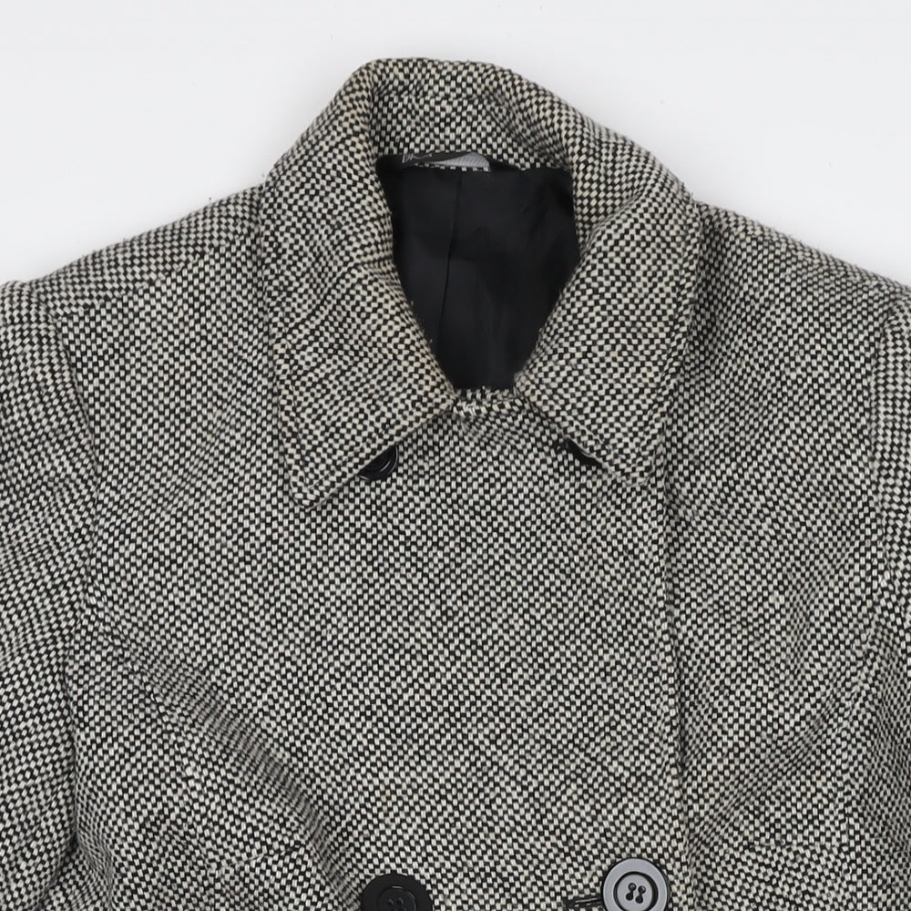 BHS Womens Grey Overcoat Coat Size 12 Button