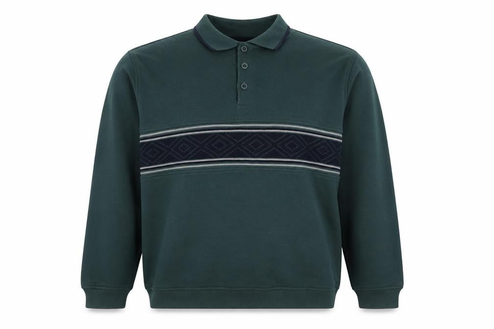 EWM Mens Green Fair Isle Cotton Pullover Sweatshirt Size M