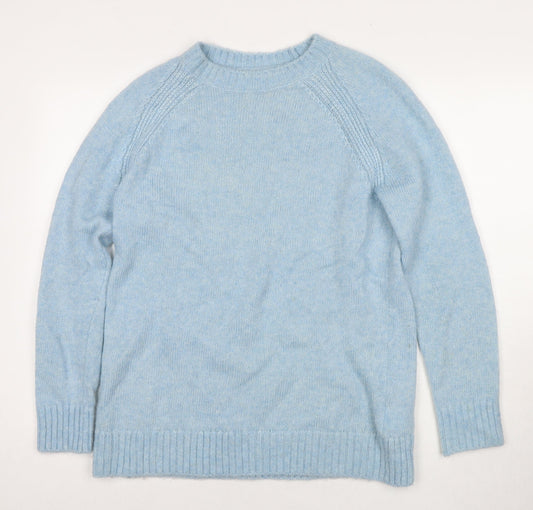 H&M Womens Blue Round Neck Polyamide Pullover Jumper Size M