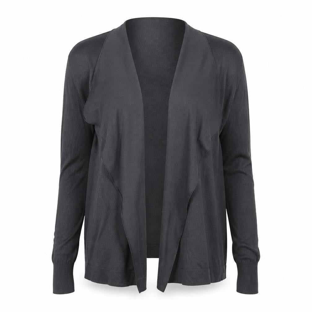 H&M Womens Grey V-Neck Cotton Cape Jumper Size L