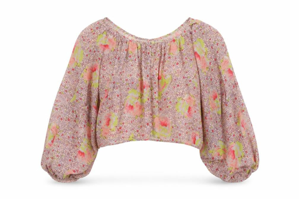 Miss Selfridge Womens Pink Floral Polyester Basic Blouse Size 12 Round Neck