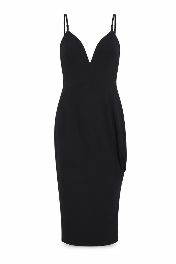 Missguided Womens Black Polyester Bodycon Size 4 Sweetheart Zip