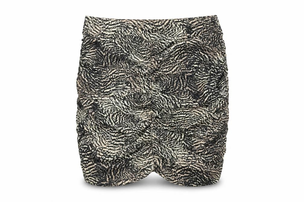 H&M Womens Beige Animal Print Polyester Mini Skirt Size S